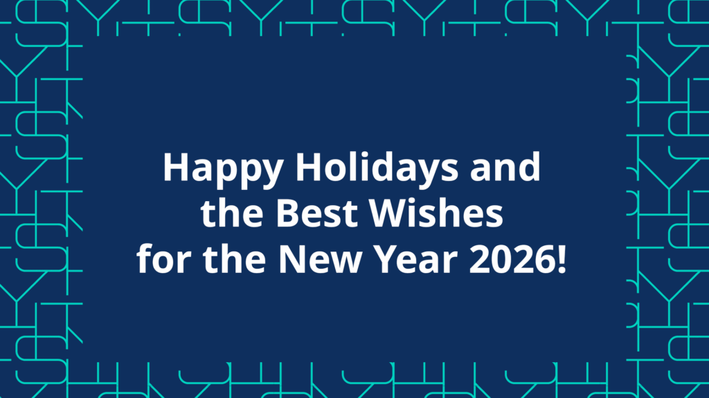 The text "Happy Holidays and the Best Wishes for the New Year" on FSHS´s brand template.