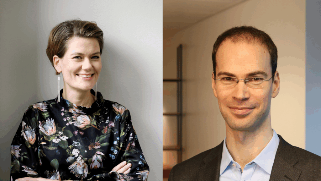 Kollaasikuva, jossa vasemmalla Pauliina Pulkkinen ja oikealla Lauri Halkola.